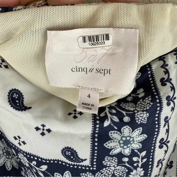 Cinq A Sept Minella Off The Shoulder Paisley Dress Ruffle Skirt Size 4 - Picture 10 of 11